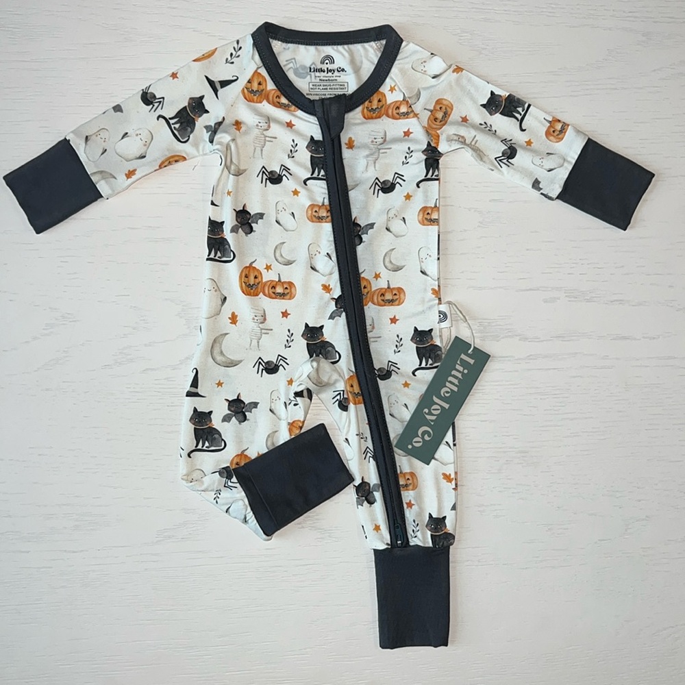 🎃 Little Joy Co Halloween Convertible Zip Romper Newborn 3-6 12-18 months